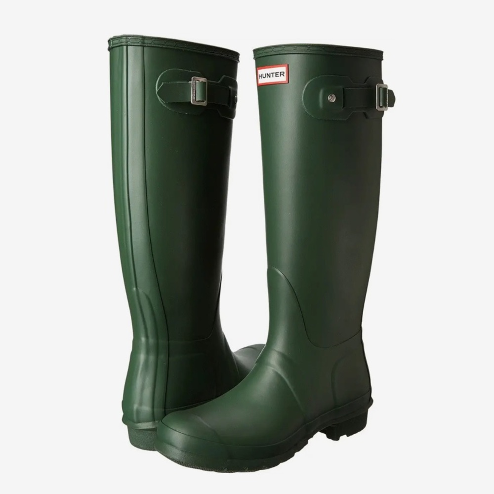 Hunter Tall Waterproof Green Rain Boots 8